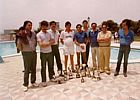 Después de la entrega de trofeos de un rally.